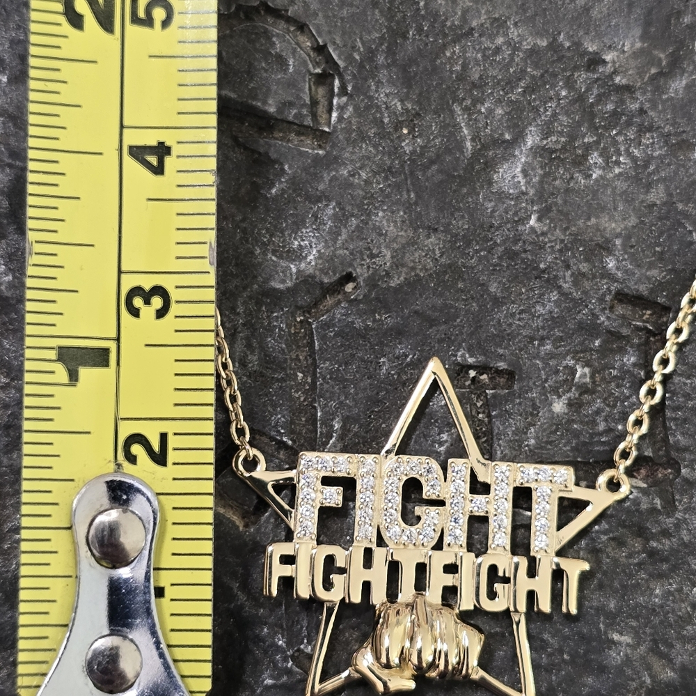 Trump 14kt Gold Vermeil Fight Fight Fight Necklace View 6
